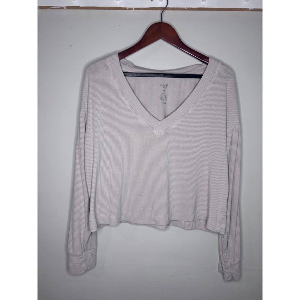 Kyte Baby Bamboo Ribbed Lounge Top Oatmeal Neutral Cozy‎ Minimalist M